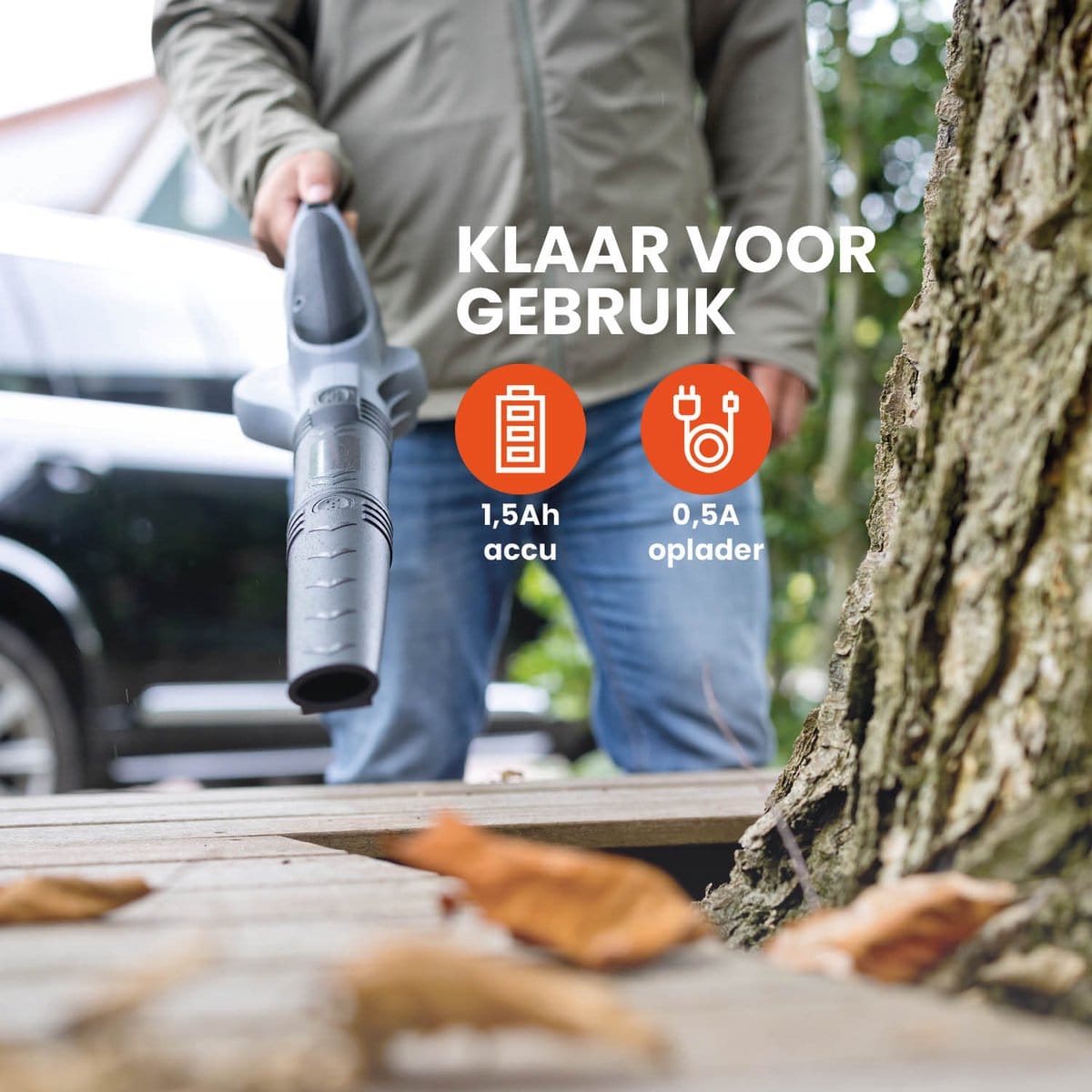 Krachtige Draadloze Bladblazer 12V op Accu met 7 Blaasstanden accu