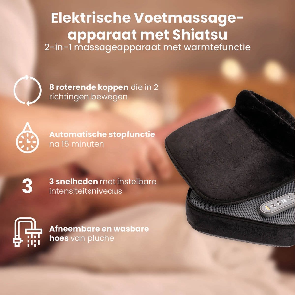 2-in-1 Shiatsu Voetmassageapparaat en Massagekussen met Warmte