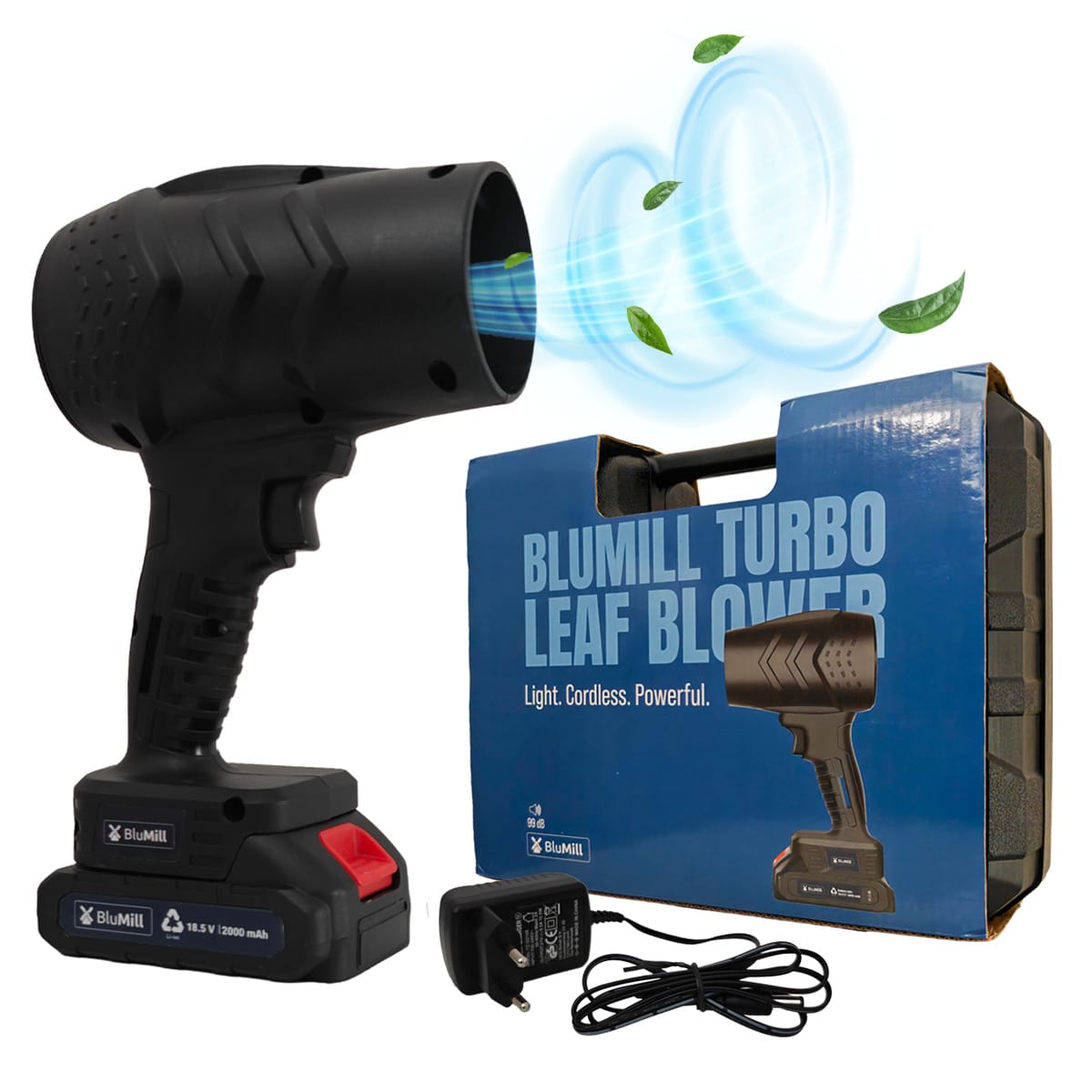 BluMill Turbo Draadloze Bladblazer op Accu