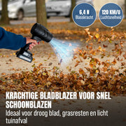 BluMill Turbo Draadloze Bladblazer op Accu snelheid