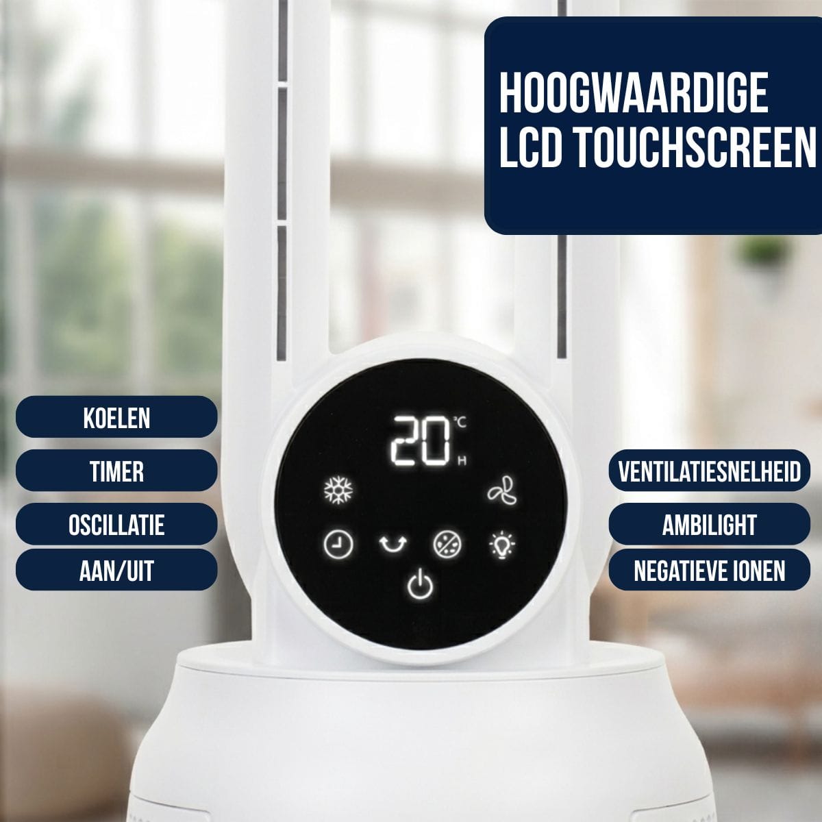 4-in-1 Luchtkoeler, Ventilator, Luchtbevochtiger en Luchtreiniger
