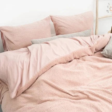 Teddy dekbedovertrek - Roze
