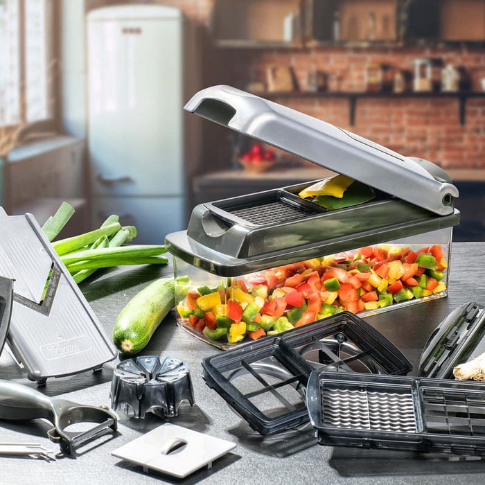 Nicer Dicer Plus grijs 12-delige groentesnijder
