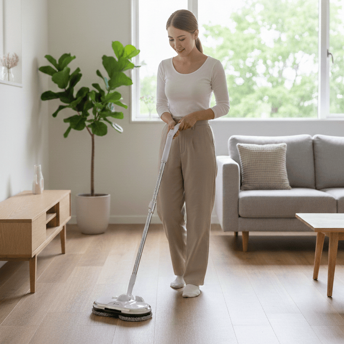 BluMill Draadloze Elektrische Dweil met Sprayfunctie en LED-verlichting