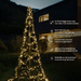 Vlaggenmast kerstboom 300cm – warmwit - 480 leds