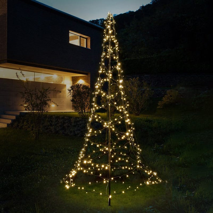 Vlaggenmast Kerstboom 300cm – warmwit - 480 leds