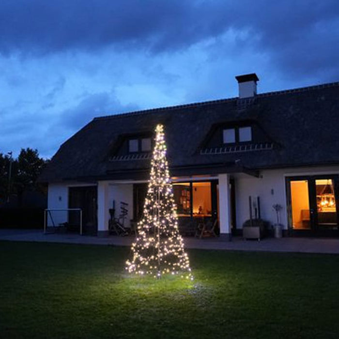 Vlaggenmast Kerstboom 300cm – warmwit - 480 leds
