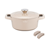 Braadpan met deksel 24 cm / 4,2 liter voor alle warmtebronnen beige