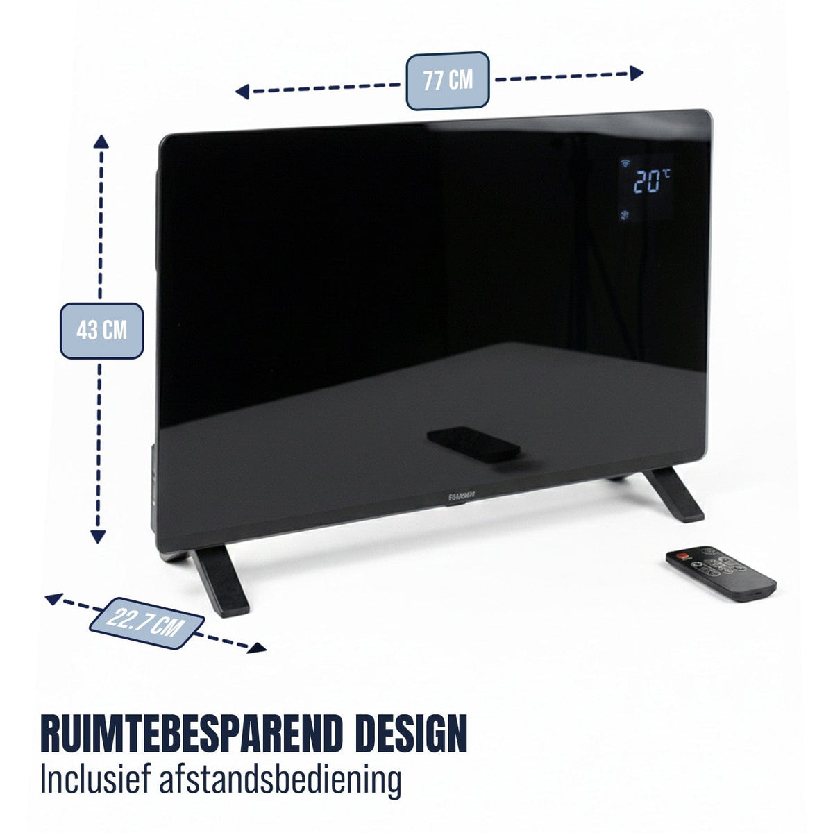 BluMill Elektrische Convectorkachel - Glazen Design Paneelheater