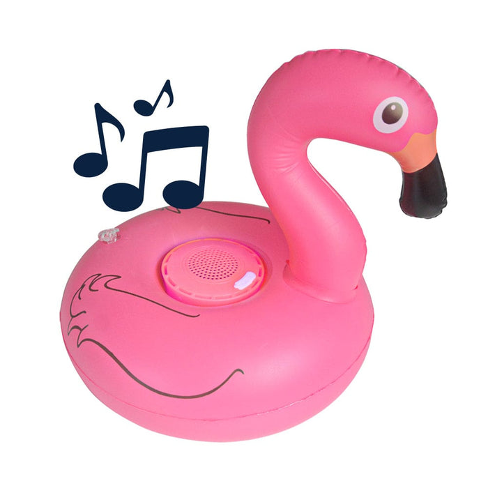 BluMill opblaasbare speaker en drinkhouder flamingo