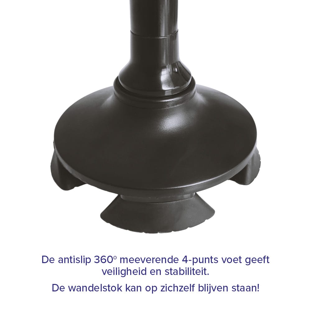 DR-HO'S Get Up & Go Wandelstok - Opvouwbaar, met LED-verlichting en alarm