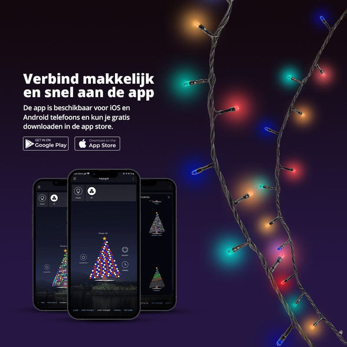 Slimme lichtsnoer verlichting met 160 multicolor LED's