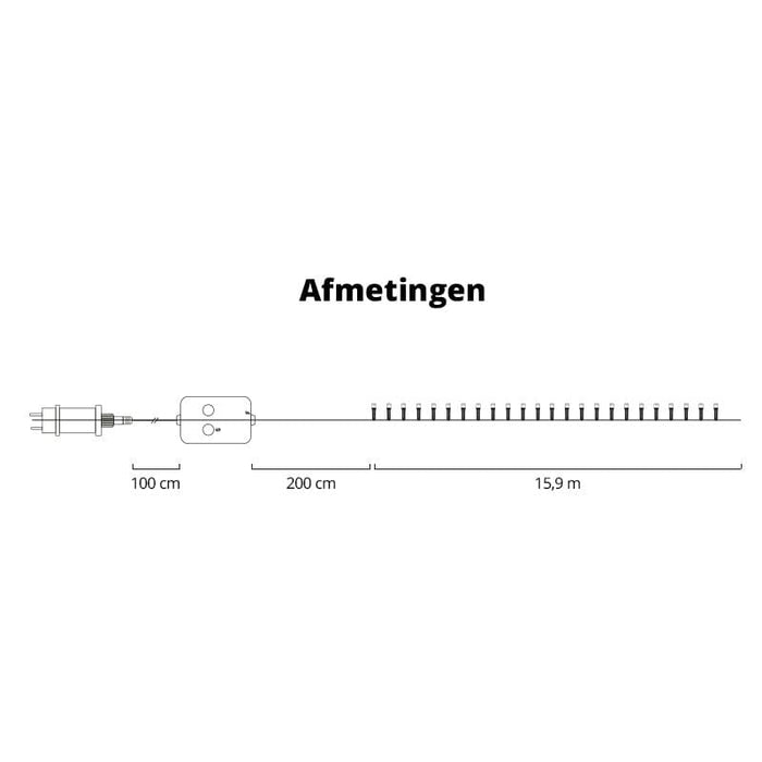Slimme lichtsnoer verlichting met 160 multicolor LED's