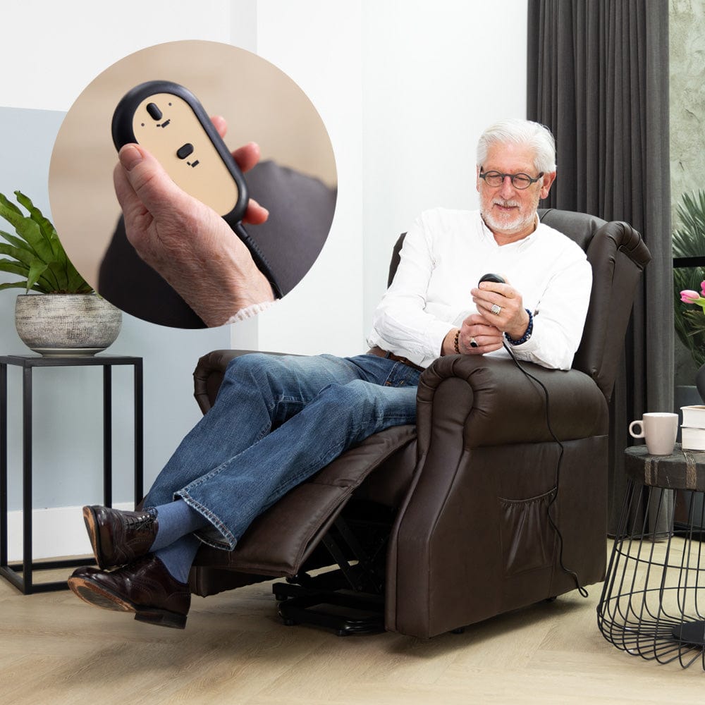 Sta-op stoel met massage- en warmtetherapie bediening