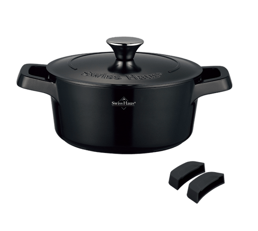 Braadpan met deksel 24 cm / 4,2 liter voor alle warmtebronnen zwart